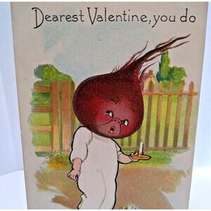 Fantasy Postcard Tuck E Curtis Beet Face Anthropomorphic Garden Patch Series 2